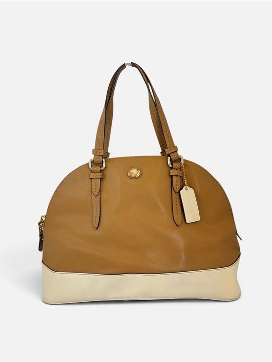 Coach Handbags - Coach Two-Tone Tan and Cream Dome Satchel